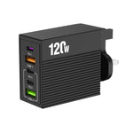 ADC-F007 120W 3xType-C Dual USB Multi-Port Charger, US Plug, EU Plug, UK Plug