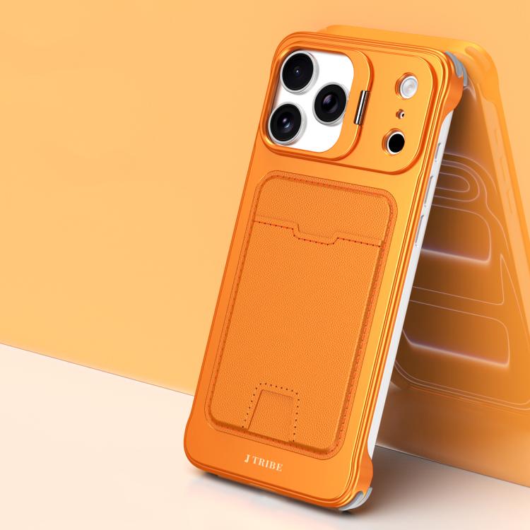 J TRIBE Metal Frameless Card Slot Lens Holder Phone Case, For iPhone 17 Pro Max, For iPhone 17 Pro, For iPhone 17, For iPhone Air, For iPhone 16 Pro Max, For iPhone 16 Pro, For iPhone 15 Pro Max, For iPhone 15 Pro