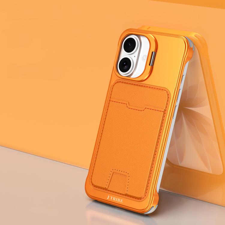 J TRIBE Metal Frameless Card Slot Lens Holder Phone Case, For iPhone 17 Pro Max, For iPhone 17 Pro, For iPhone 17, For iPhone Air, For iPhone 16 Pro Max, For iPhone 16 Pro, For iPhone 15 Pro Max, For iPhone 15 Pro