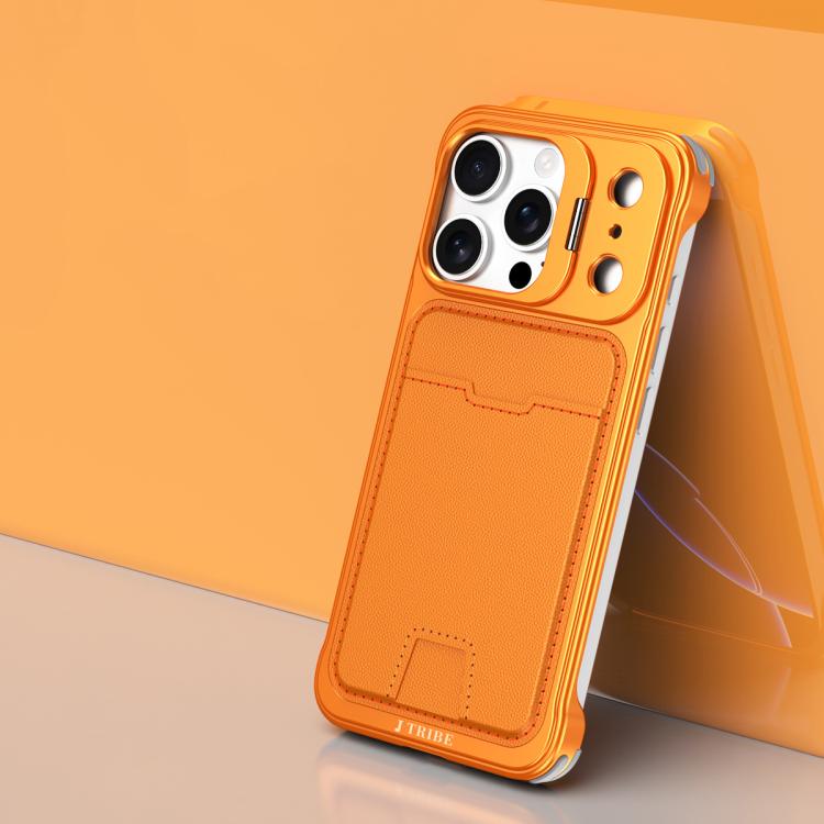 J TRIBE Metal Frameless Card Slot Lens Holder Phone Case, For iPhone 17 Pro Max, For iPhone 17 Pro, For iPhone 17, For iPhone Air, For iPhone 16 Pro Max, For iPhone 16 Pro, For iPhone 15 Pro Max, For iPhone 15 Pro