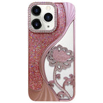 Electroplated TPU Lotus Hollow-carved  Rhinestone Glitter Phone Case, For iPhone 12 Pro Max, For iPhone 12 Pro, For iPhone 11 Pro Max, For iPhone 11