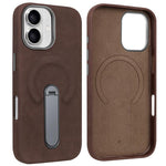 VIETAO Suede MagSafe PU Leather Phone Case with Holder, For iPhone 17 Pro Max, For iPhone 17 Pro, For iPhone 17, For iPhone Air