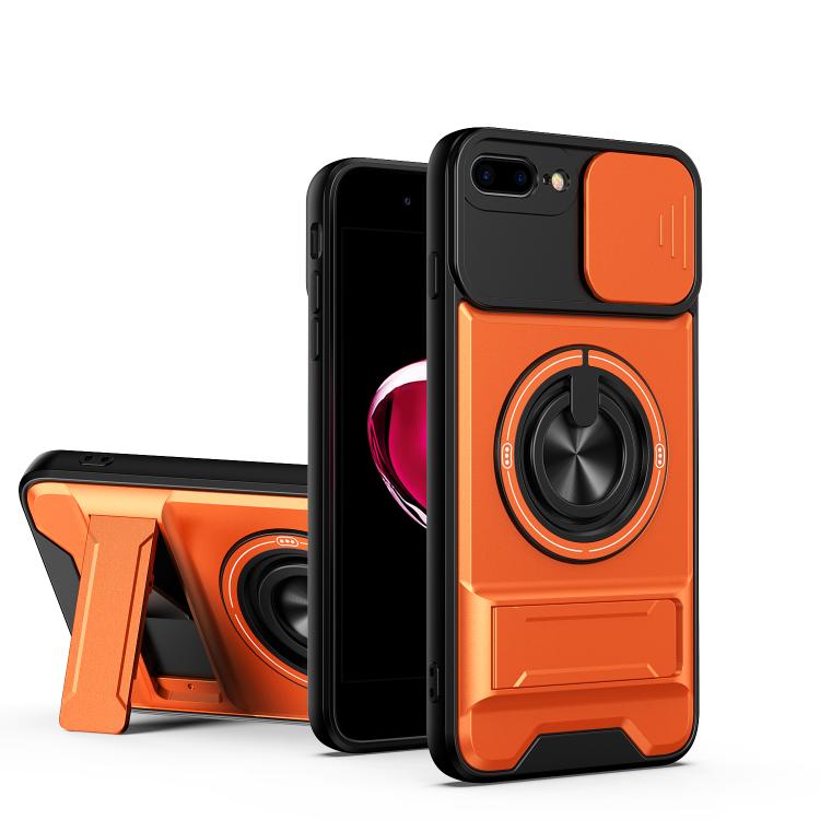Lens Sliding Window Multifunctional Magnetic Shockproof Phone Case, For iPhone 7 Plus, For iPhone 7