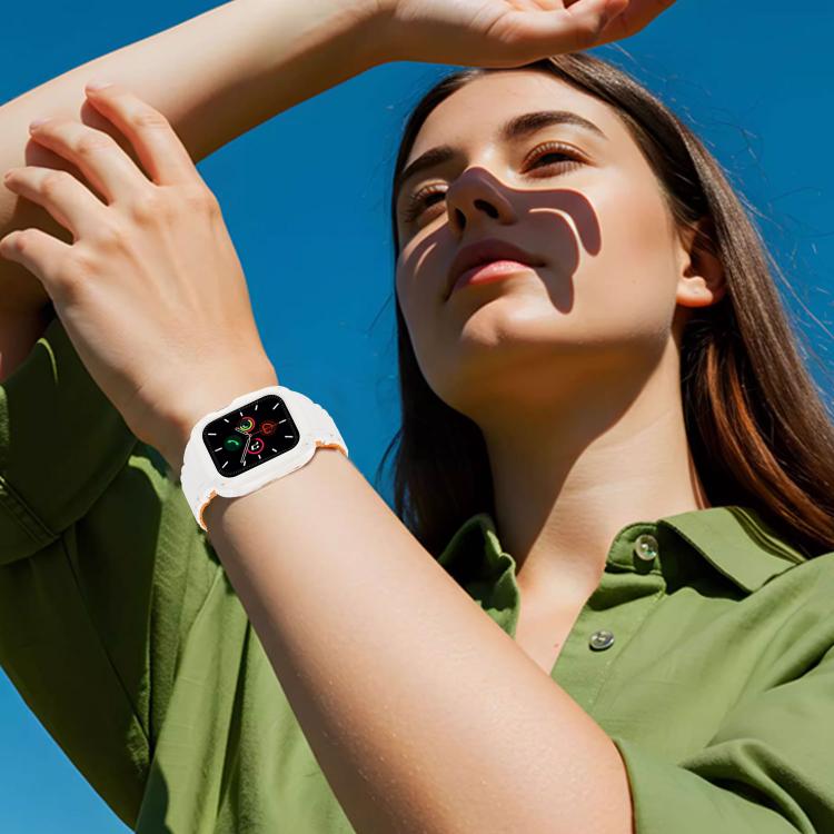 Reverse Buckle Magnetic Integrated TPU Cover Silicone Watch Band, For Apple Watch 45mm / 44mm, For Apple Watch 41mm / 40mm