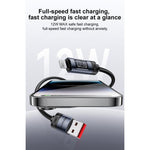 Yesido CA138L 12W 2.4A USB to 8 Pin OLED Display Charging Data Cable, USB to 8 Pin