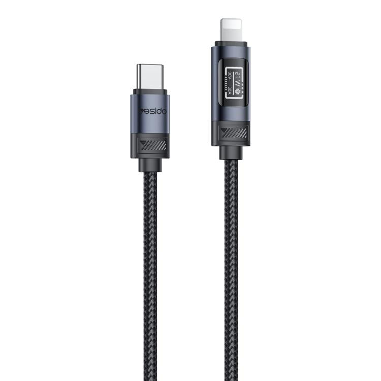 Yesido CA201 27W Type-C to 8 Pin OLED Display Charging Data Cable, Type-C to 8 Pin