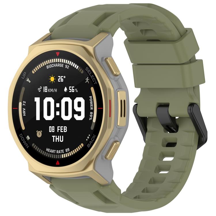 xDfind Solid Color Black Buckle Silicone Watch Band, For Amazfit T-Rex 3 Pro 44mm