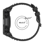 xDfind Solid Color Black Buckle Silicone Watch Band, For Amazfit T-Rex 3 Pro 48mm