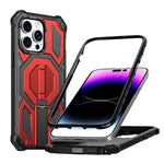 Hidden Metal Holder Magnetic Shockproof Phone Case, For iPhone 13 Pro