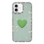 Flash Rhinestone Double-sided IMD Love Heart Phone Case, For iPhone 16 Pro Max, For iPhone 16 Pro, For iPhone 16 Plus, For iPhone 16, For iPhone 15 Pro Max