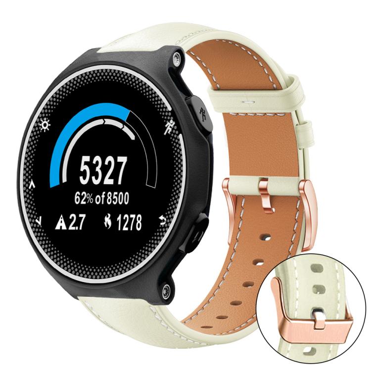 xDfind Rose Gold Buckle Black Shark Fine Grain Vegan Leather Watch Band, For Garmin Fenix 8/7/6/5 22mm, For Garmin Fenix 8/7S/6S/5S 20mm, For Garmin Forerunner 45 / 45S / Swim 2, For Garmin Forerunner 220/735/735XT/230/235, For Garmin Forerunner 35/30/35j