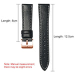 xDfind Rose Gold Buckle Black Shark Fine Grain Vegan Leather Watch Band, For Garmin Fenix 8/7/6/5 22mm, For Garmin Fenix 8/7S/6S/5S 20mm, For Garmin Forerunner 45 / 45S / Swim 2, For Garmin Forerunner 220/735/735XT/230/235, For Garmin Forerunner 35/30/35j