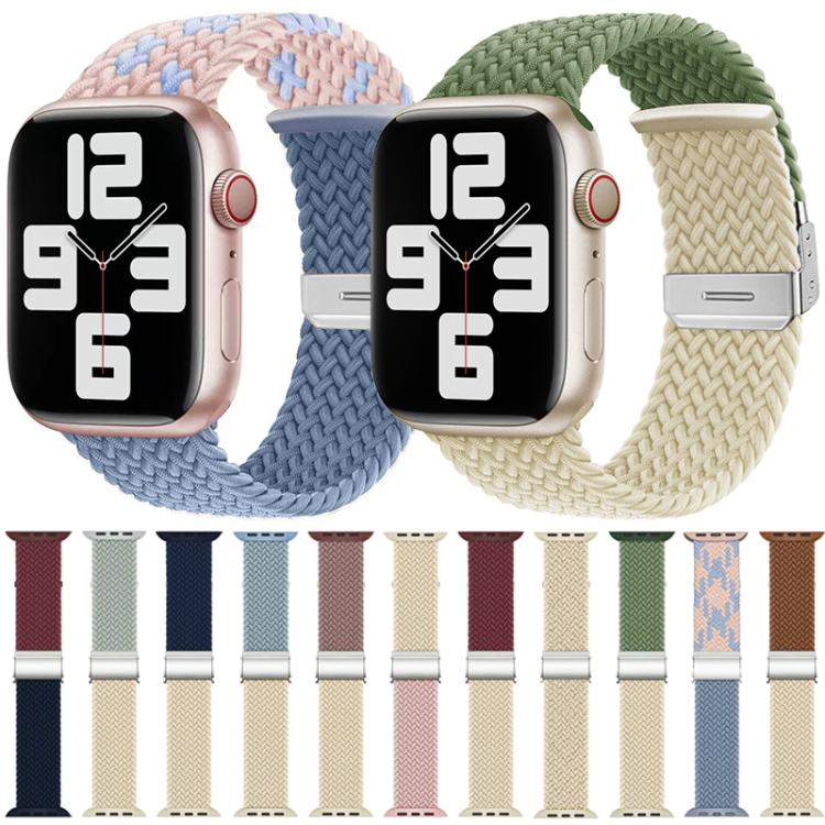 xDfind Buckle-fastening Stitching Braided Nylon Watch Band, For Apple Watch 42 / 44 / 45 / 46 / 49mm, For Apple Watch 38 / 40 / 41 / S10 42mm