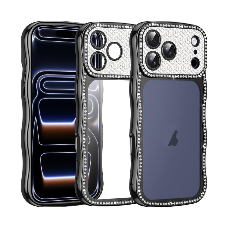 Wave Twisting Star Diamond Shockproof Electroplate TPU Phone Case, For iPhone 17 Pro Max, For iPhone 17 Pro, For iPhone 17, For iPhone 16 Pro Max, For iPhone 16 Pro, For iPhone 16