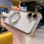 Crystal Shield Ring Holde TPU + Acrylic Magnetic Phone Case, For iPhone 17 Pro Max, For iPhone 17 Pro, For iPhone 17, For iPhone Air, For iPhone 16 Pro Max, For iPhone 16 Pro