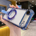 Crystal Shield Ring Holde TPU + Acrylic Magnetic Phone Case, For iPhone 17 Pro Max, For iPhone 17 Pro, For iPhone 17, For iPhone Air, For iPhone 16 Pro Max, For iPhone 16 Pro