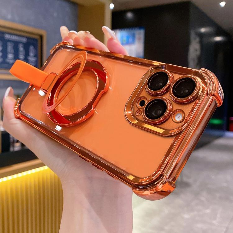 Crystal Shield Ring Holde TPU + Acrylic Magnetic Phone Case, For iPhone 17 Pro Max, For iPhone 17 Pro, For iPhone 17, For iPhone Air, For iPhone 16 Pro Max, For iPhone 16 Pro