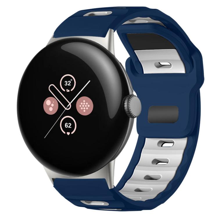 xDfind Flat-head Dual-color Silicone Watch Band, For Google Pixel Watch 4 / 3 / 2 / 1 41mm