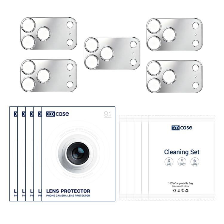 XDcase 5pcs Titanium Alloy Hollow Camera Lens Protector, For iPhone 17 Pro Max, For iPhone 17 Pro