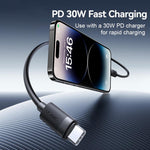 USAMS SJ781 U94 USB-C / Type-C to 8 Pin PD30W Fast Charging Data Cable, 1m