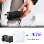 JOYROOM JR-TG10 65W GaN Dual Type-C, USB 3-Port Charger with Type-C to 8 Pin Cable, UK Plug