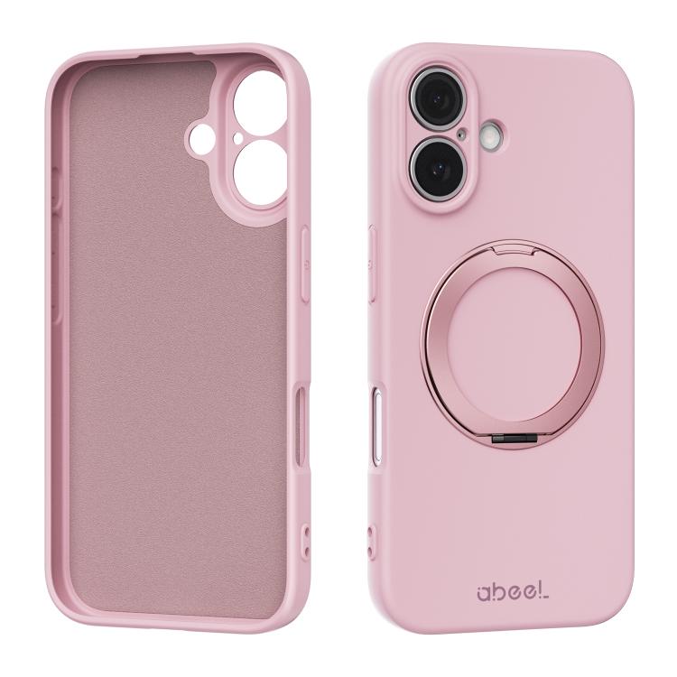 ABEEL Skin-friendly Feel Magnetic Liquid Silicone Phone Case with Holder, For iPhone 17 Pro Max, For iPhone 17 Pro, For iPhone 17, For iPhone 16 Pro Max, For iPhone 16 Pro, For iPhone 16