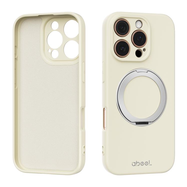 ABEEL Skin-friendly Feel Magnetic Liquid Silicone Phone Case with Holder, For iPhone 17 Pro Max, For iPhone 17 Pro, For iPhone 17, For iPhone 16 Pro Max, For iPhone 16 Pro, For iPhone 16