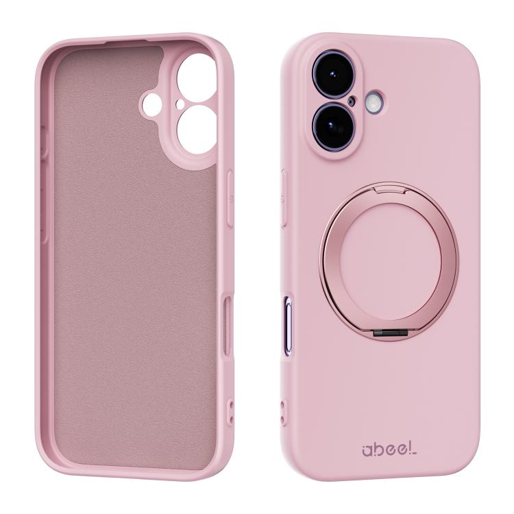 ABEEL Skin-friendly Feel Magnetic Liquid Silicone Phone Case with Holder, For iPhone 17 Pro Max, For iPhone 17 Pro, For iPhone 17, For iPhone 16 Pro Max, For iPhone 16 Pro, For iPhone 16