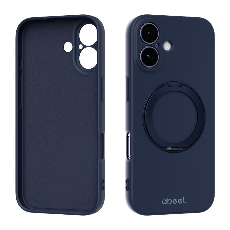 ABEEL Skin-friendly Feel Magnetic Liquid Silicone Phone Case with Holder, For iPhone 17 Pro Max, For iPhone 17 Pro, For iPhone 17, For iPhone 16 Pro Max, For iPhone 16 Pro, For iPhone 16