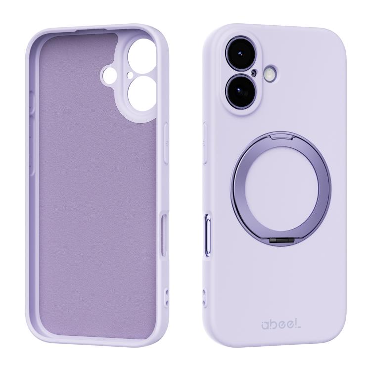 ABEEL Skin-friendly Feel Magnetic Liquid Silicone Phone Case with Holder, For iPhone 17 Pro Max, For iPhone 17 Pro, For iPhone 17, For iPhone 16 Pro Max, For iPhone 16 Pro, For iPhone 16