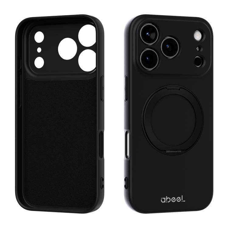 ABEEL Skin-friendly Feel Magnetic Liquid Silicone Phone Case with Holder, For iPhone 17 Pro Max, For iPhone 17 Pro, For iPhone 17, For iPhone 16 Pro Max, For iPhone 16 Pro, For iPhone 16