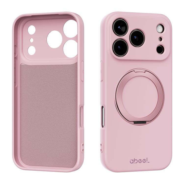 ABEEL Skin-friendly Feel Magnetic Liquid Silicone Phone Case with Holder, For iPhone 17 Pro Max, For iPhone 17 Pro, For iPhone 17, For iPhone 16 Pro Max, For iPhone 16 Pro, For iPhone 16
