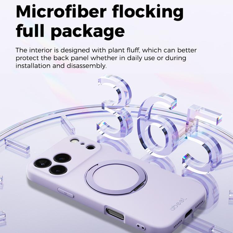 ABEEL Skin-friendly Feel Magnetic Liquid Silicone Phone Case with Holder, For iPhone 17 Pro Max, For iPhone 17 Pro, For iPhone 17, For iPhone 16 Pro Max, For iPhone 16 Pro, For iPhone 16