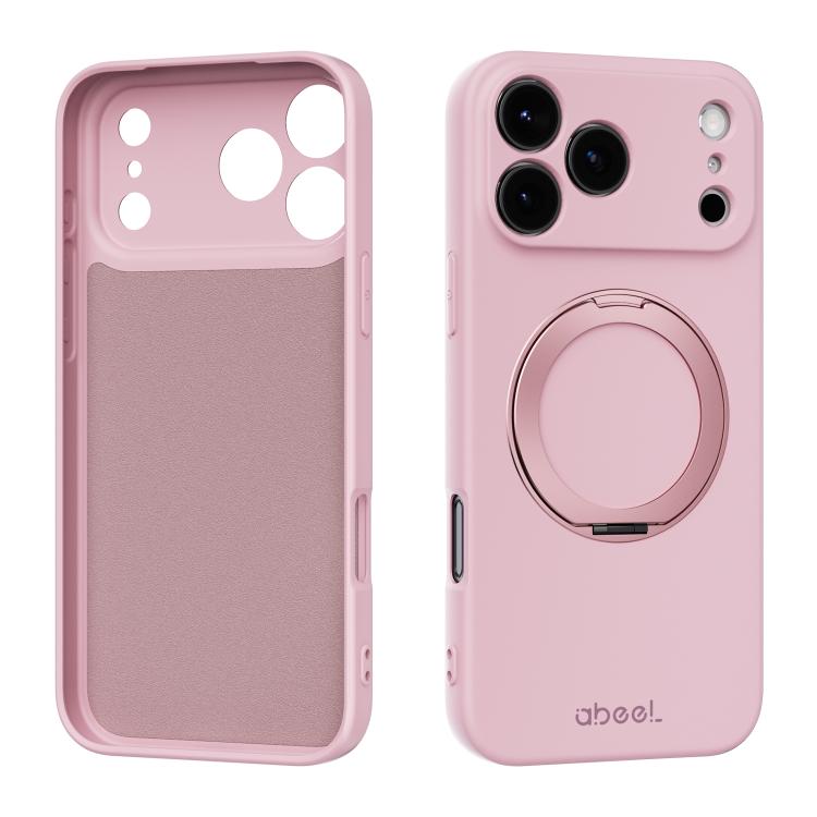 ABEEL Skin-friendly Feel Magnetic Liquid Silicone Phone Case with Holder, For iPhone 17 Pro Max, For iPhone 17 Pro, For iPhone 17, For iPhone 16 Pro Max, For iPhone 16 Pro, For iPhone 16