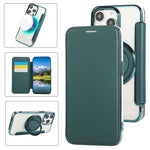 Ultra-thin Rotation Holder Magnetic Plating Vegan Leather Phone Case, For iPhone 16 Pro, For iPhone 16 Plus, For iPhone 16, For iPhone 15 Pro Max, For iPhone 15 Pro, For iPhone 15 Plus / 14 Plus