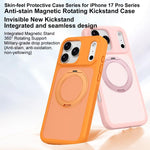 Skin-friendly Anti-Stain Rotating Holder Magnetic Armor Phone Case, For iPhone 17 Pro Max, For iPhone 17 Pro
