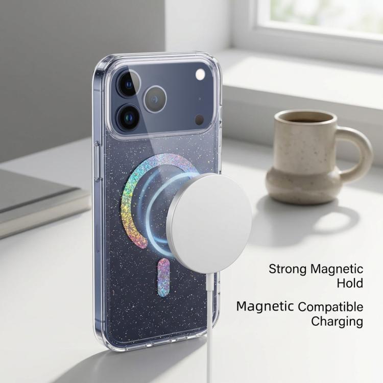 Glitter Magnetic TPU Phone Case, For iPhone 18 Pro / 17 Pro, For iPhone 18 Pro Max / 17 Pro Max