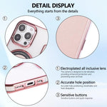Ultra-thin Magnetic Plating Vegan Leather Phone Case, For iPhone 16 Pro, For iPhone 16 Plus, For iPhone 16, For iPhone 15 Pro Max, For iPhone 15 Pro, For iPhone 15 Plus / 14 Plus