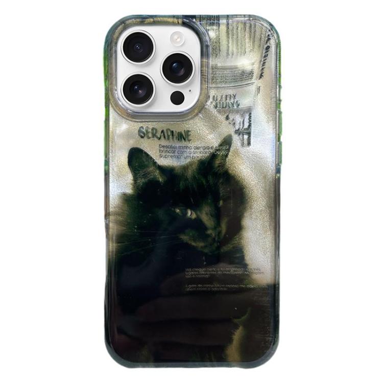 Rounded Edge IMD Pattern TPU Phone Case, For iPhone 16 Pro Max, For iPhone 16 Pro, For iPhone 16