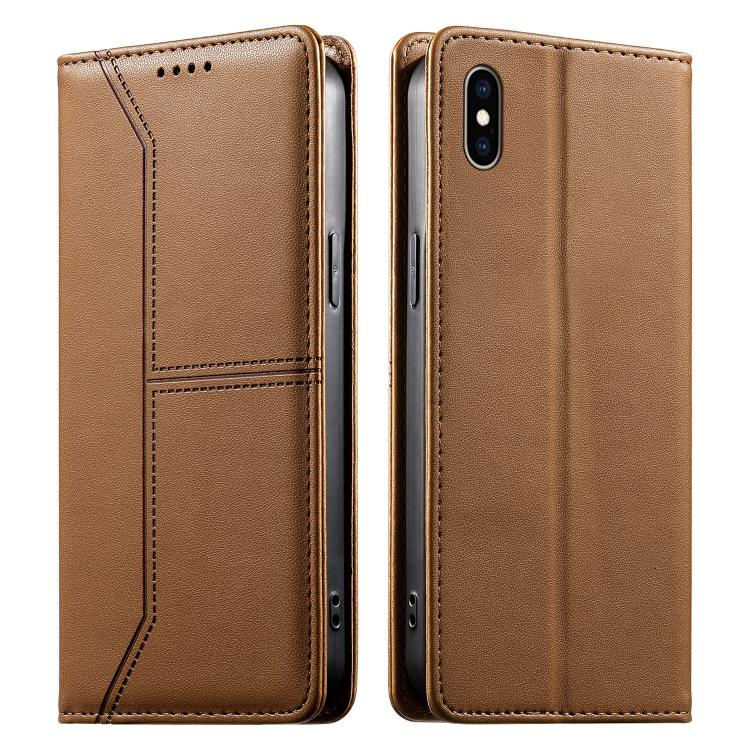 Stitched Line Magnetic RFID Vegan Leather Phone Case, For iPhone X / XS, For iPhone XR, For iPhone XS Max, For iPhone 8 Plus / 7 Plus