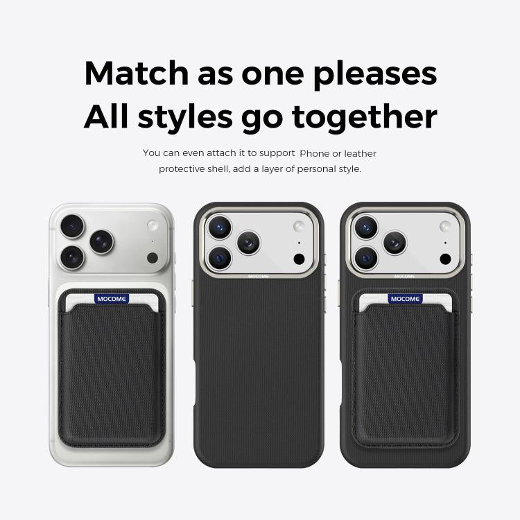 Mocome Plain Magnetic Card Bag Phone Case, For iPhone 18 Pro / 17 Pro, For iPhone 18 Pro Max / 17 Pro Max