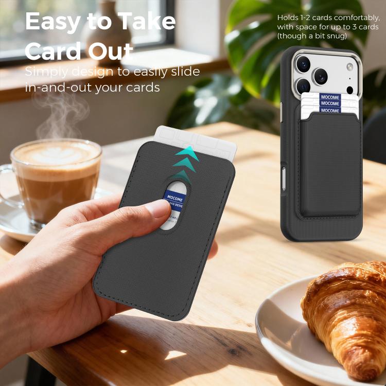 Mocome Plain Magnetic Card Bag Phone Case, For iPhone 18 Pro / 17 Pro, For iPhone 18 Pro Max / 17 Pro Max