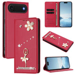Ballet Girl Diamond Studded RFID Vegan Leather Phone Case, For iPhone 17e / 16e, For iPhone 17 Pro Max, For iPhone 17 Pro, For iPhone 17, For iPhone Air, For iPhone 16 Pro Max