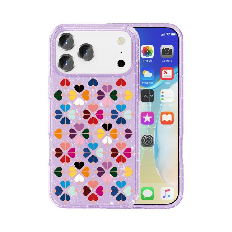Glittering Crystal Red Heart Pattern Phone Case, For iPhone 17 Pro Max, For iPhone 17 Pro