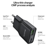 Yesido YC112 Ultra-thin 20W Dual-port PD QC Fast Charger, YC112
