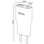Yesido YC112 Ultra-thin 20W Dual-port PD QC Fast Charger, YC112