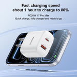 Yesido YC19U PD20W USB-C / Type-C and QC18W USB-A Dual Ports Charger Set with Type-C to Type-C Cable, YC19U