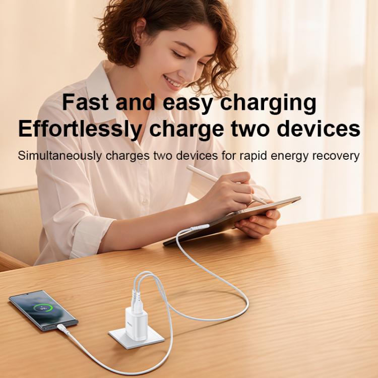 Yesido YC19U PD20W USB-C / Type-C and QC18W USB-A Dual Ports Charger Set with Type-C to Type-C Cable, YC19U