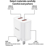 Yesido YC17U 12W 2.4A USB Dual Ports Charger Set with 1m USB to Type-C Data Cable, YC17U