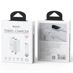 Yesido YC17U 12W 2.4A USB Dual Ports Charger Set with 1m USB to Type-C Data Cable, YC17U
